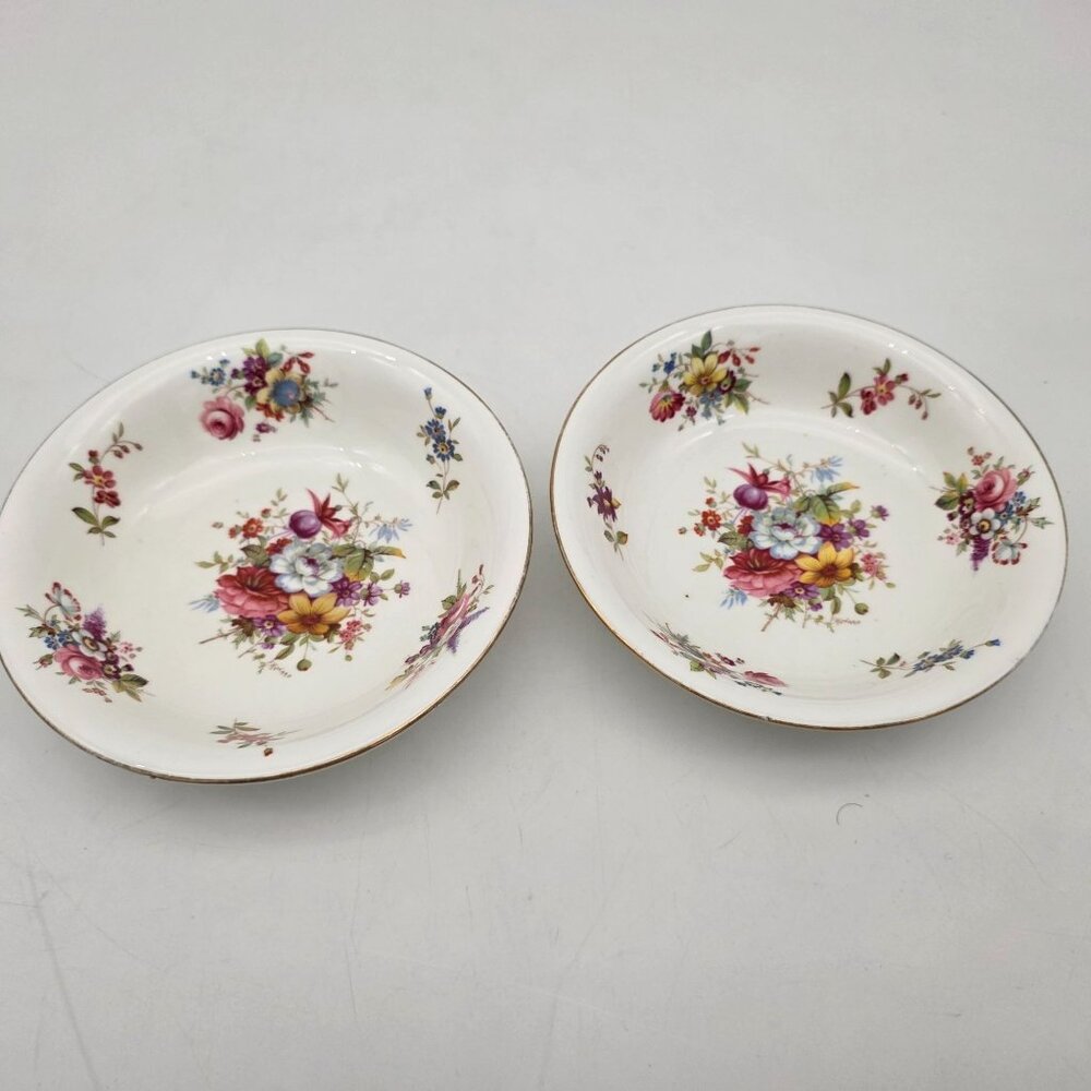 Hammersley & Co Minuet Bone China Floral Bowls 5.5" England Set of 2